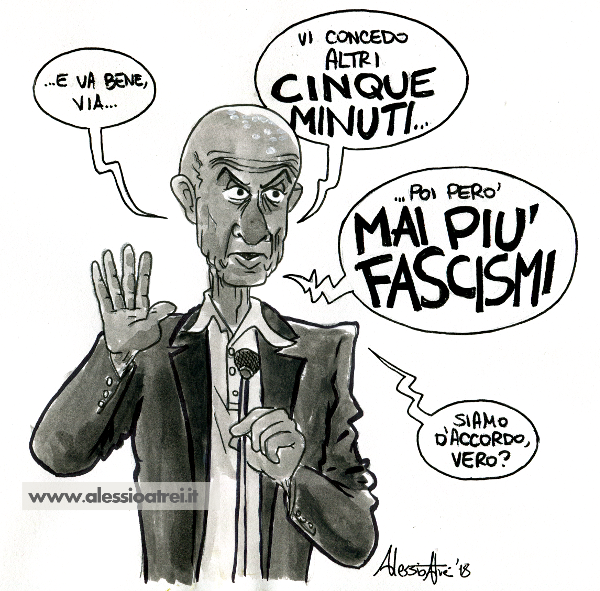 Minniti caricature vignette fascismo macerata casapound traini razzismo