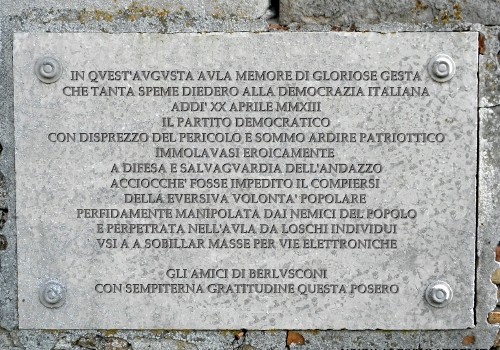 Lapide commemorativa Partito Democratico