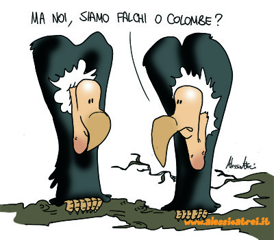 Risultati immagini per falco e colomba vignetta