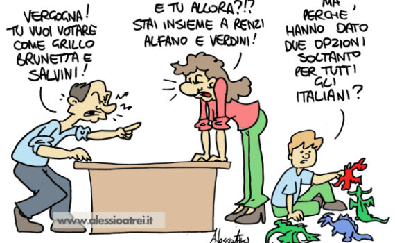 referendum costituzionale vignette #iovotono #bastaunsi
