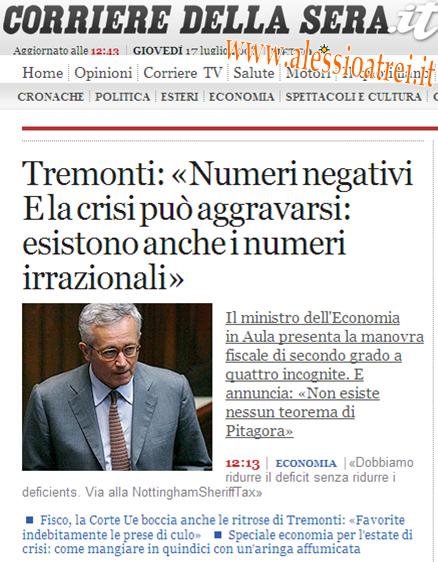 Breaking News - Tremonti presenta la finanziaria